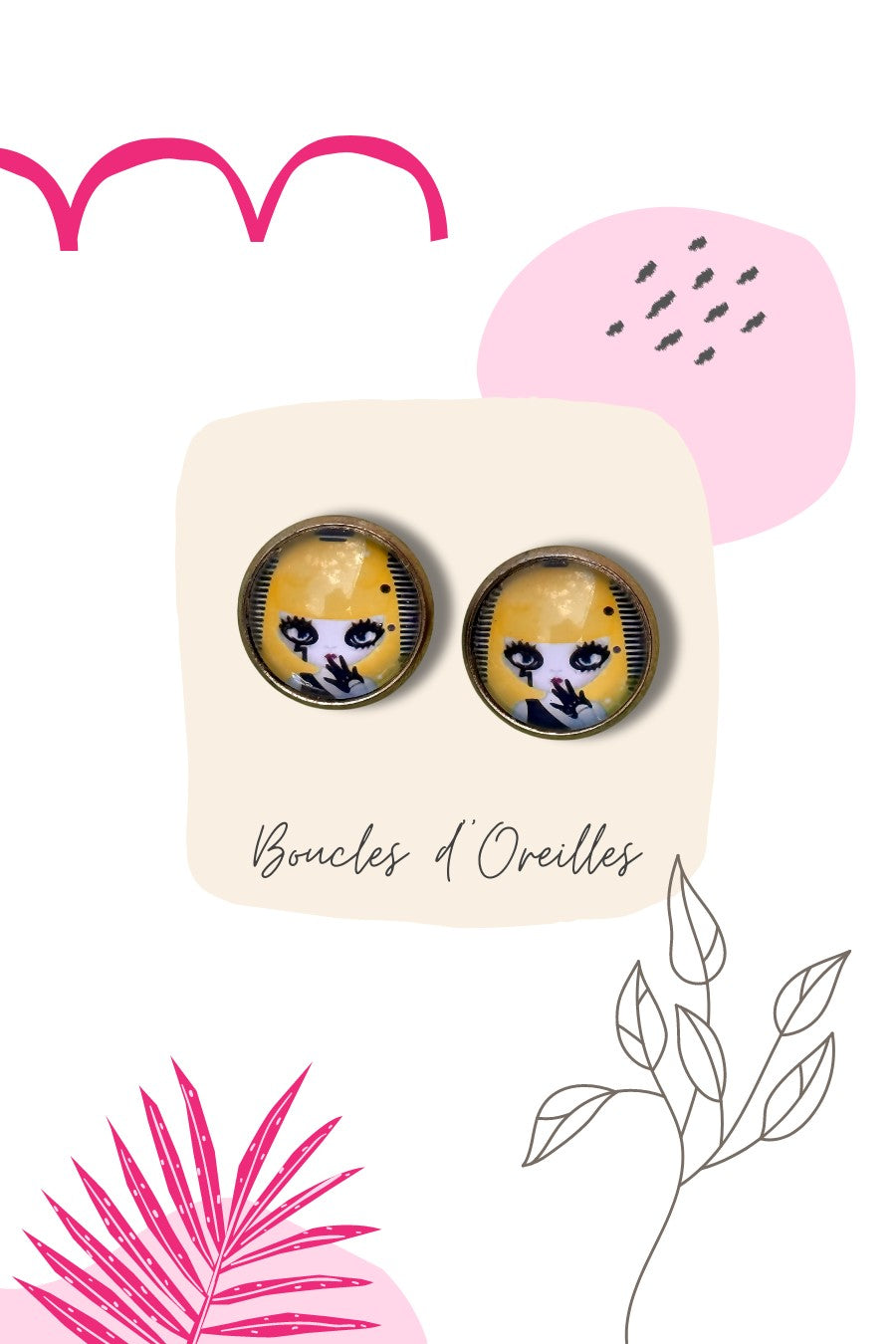 Boucles d'oreilles rétro blonde
