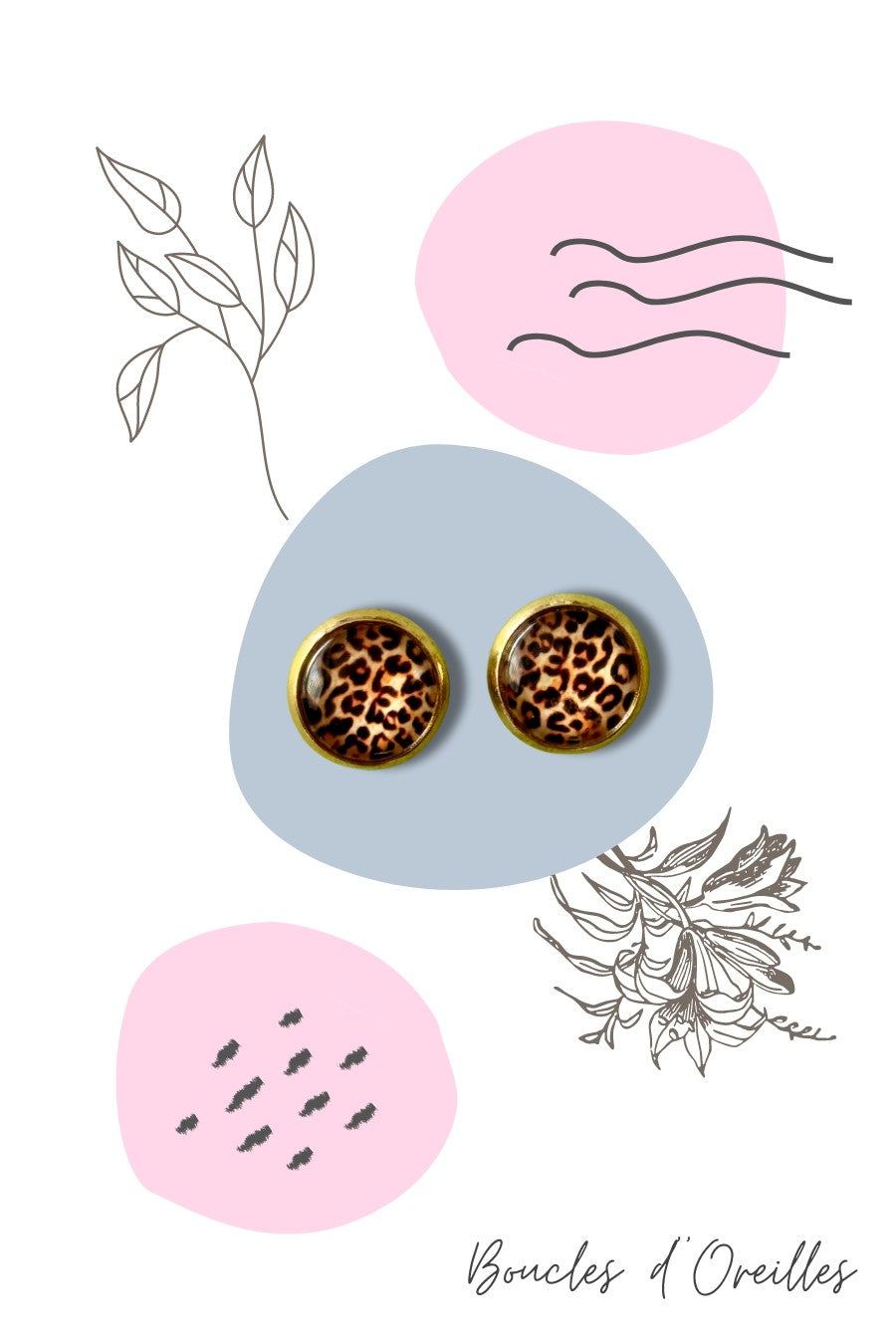 Boucles d'oreilles rétro petit fauve