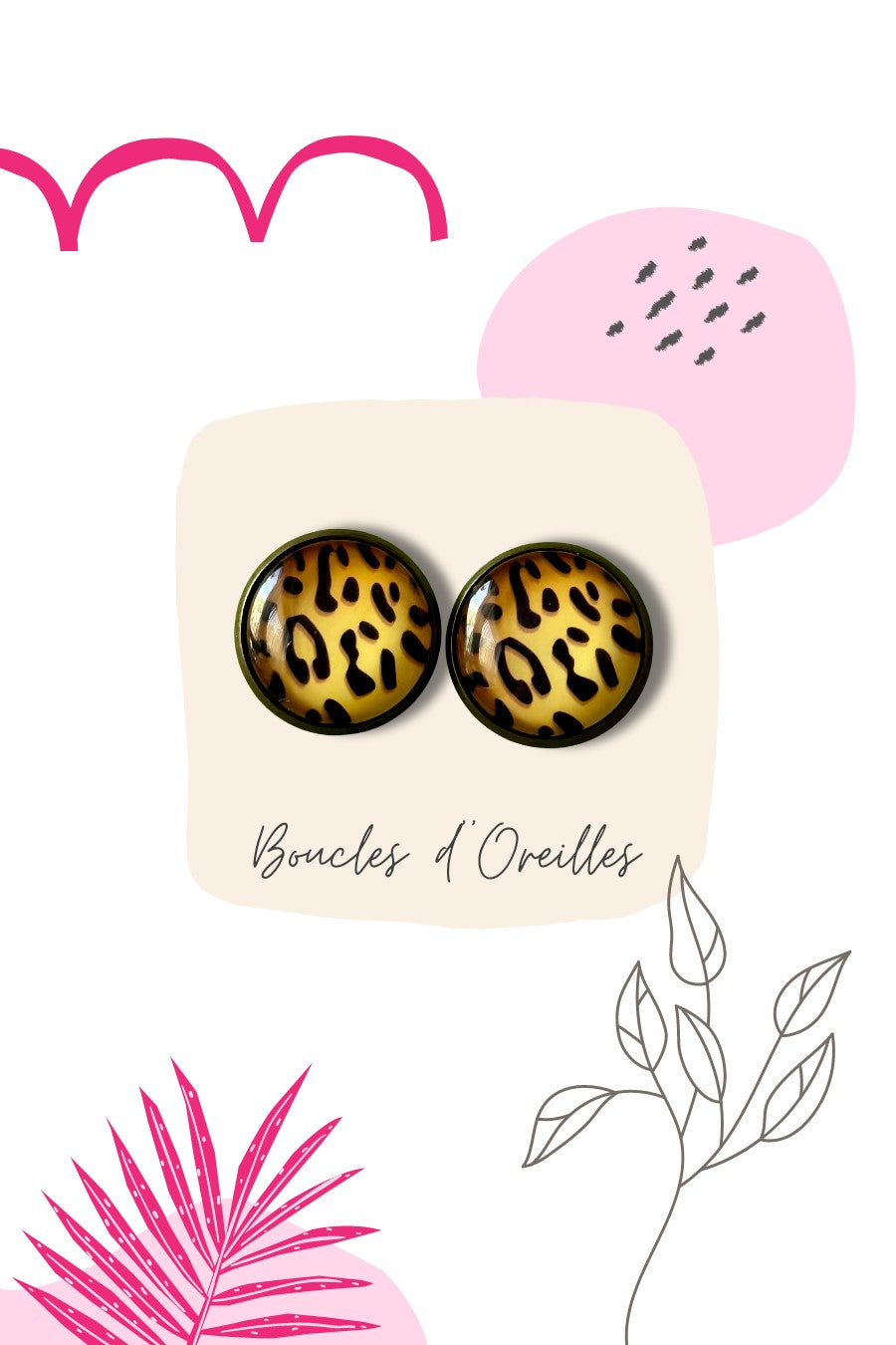 Boucles d'oreilles rétro fauve