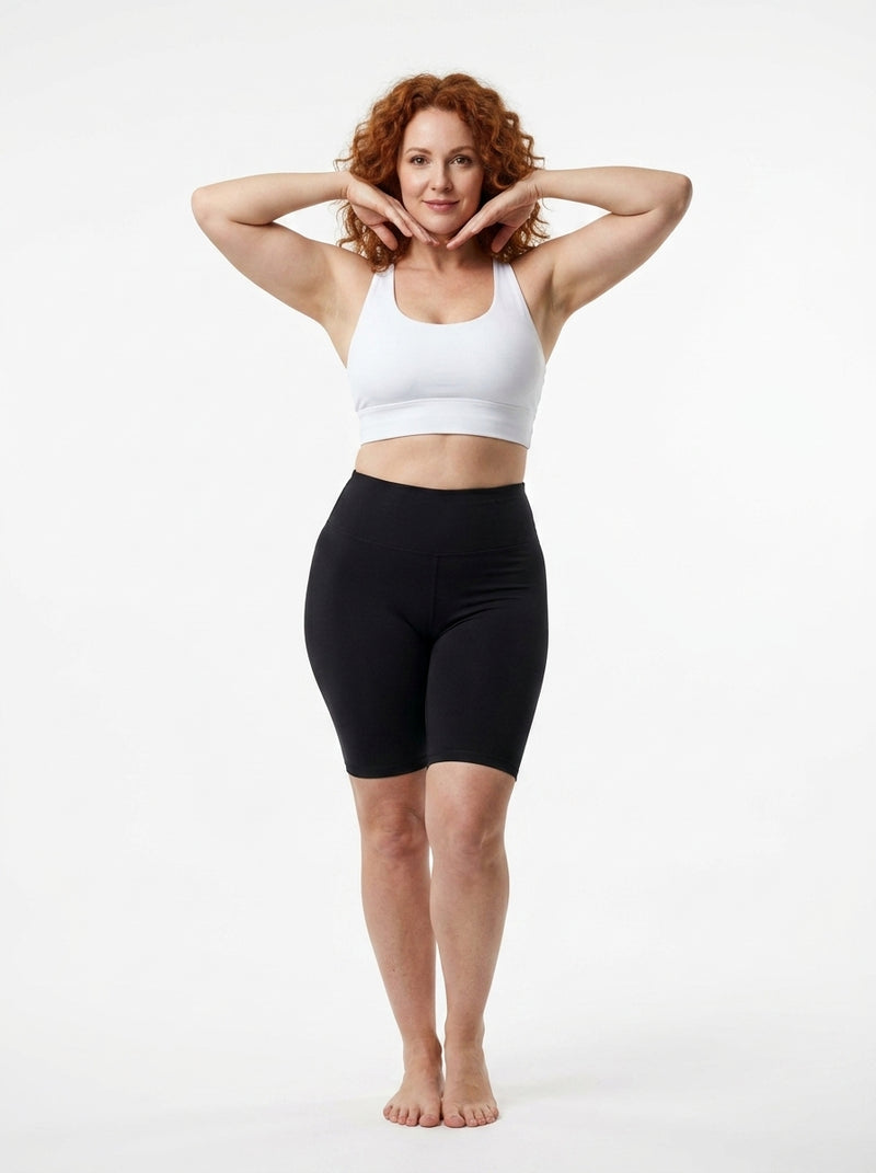 Legging Yogini cycliste noir – legging femme cycliste taille haute, viscose élasthanne