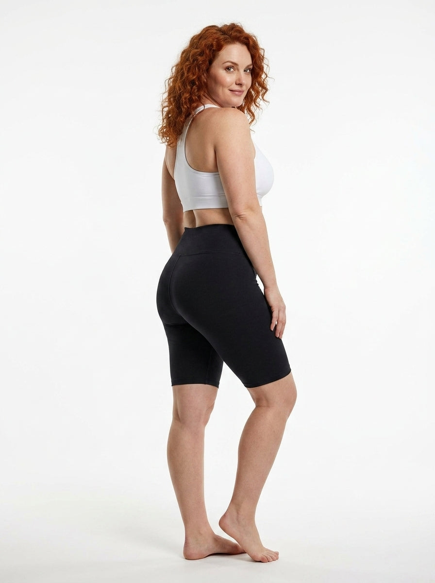 Legging Yogini cycliste noir – legging femme cycliste taille haute, viscose élasthanne