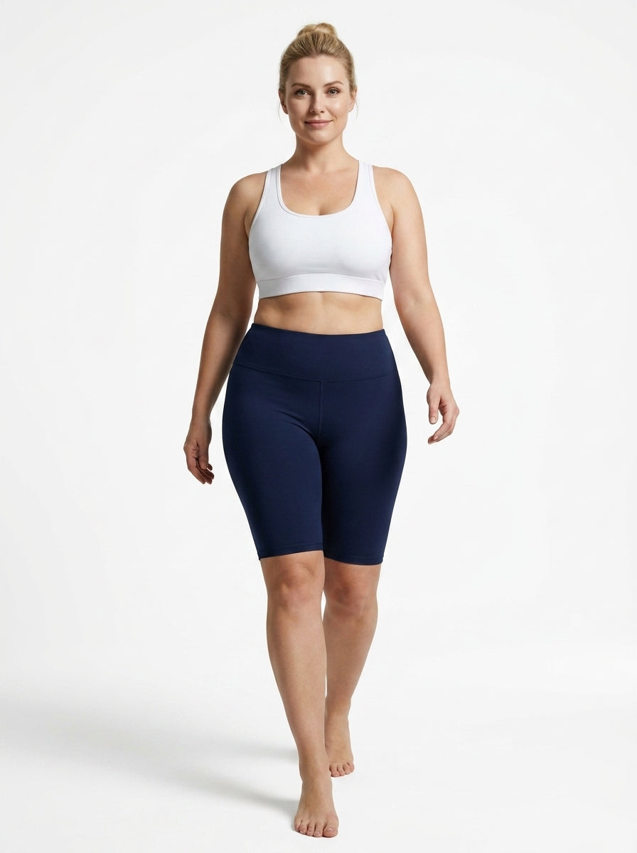 Legging Yogini cycliste bleu marin – legging femme cycliste taille haute, viscose élasthanne