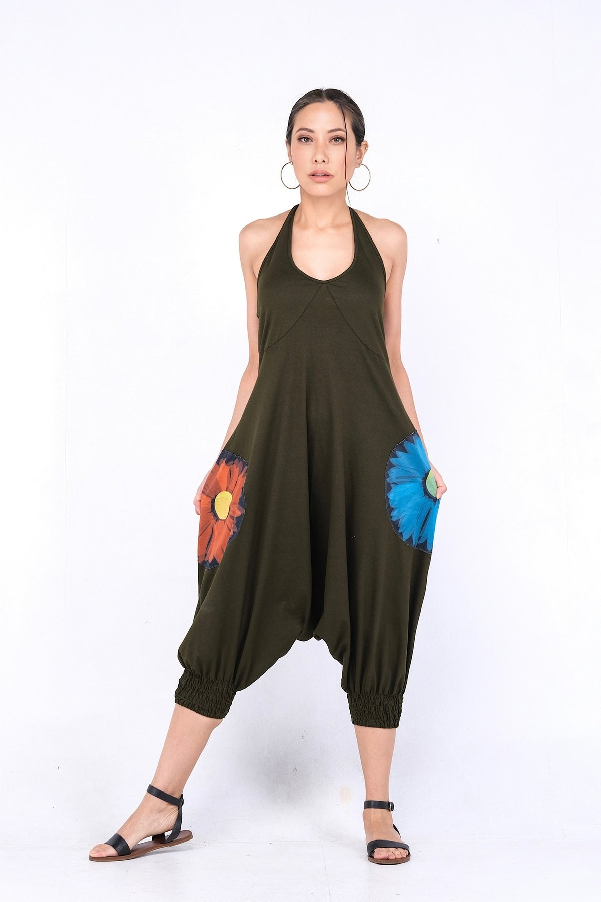 Combinaison Ava en coton noir, style bohème chic avec confort ultime, disponible chez Trop Belle Pour Toi.
