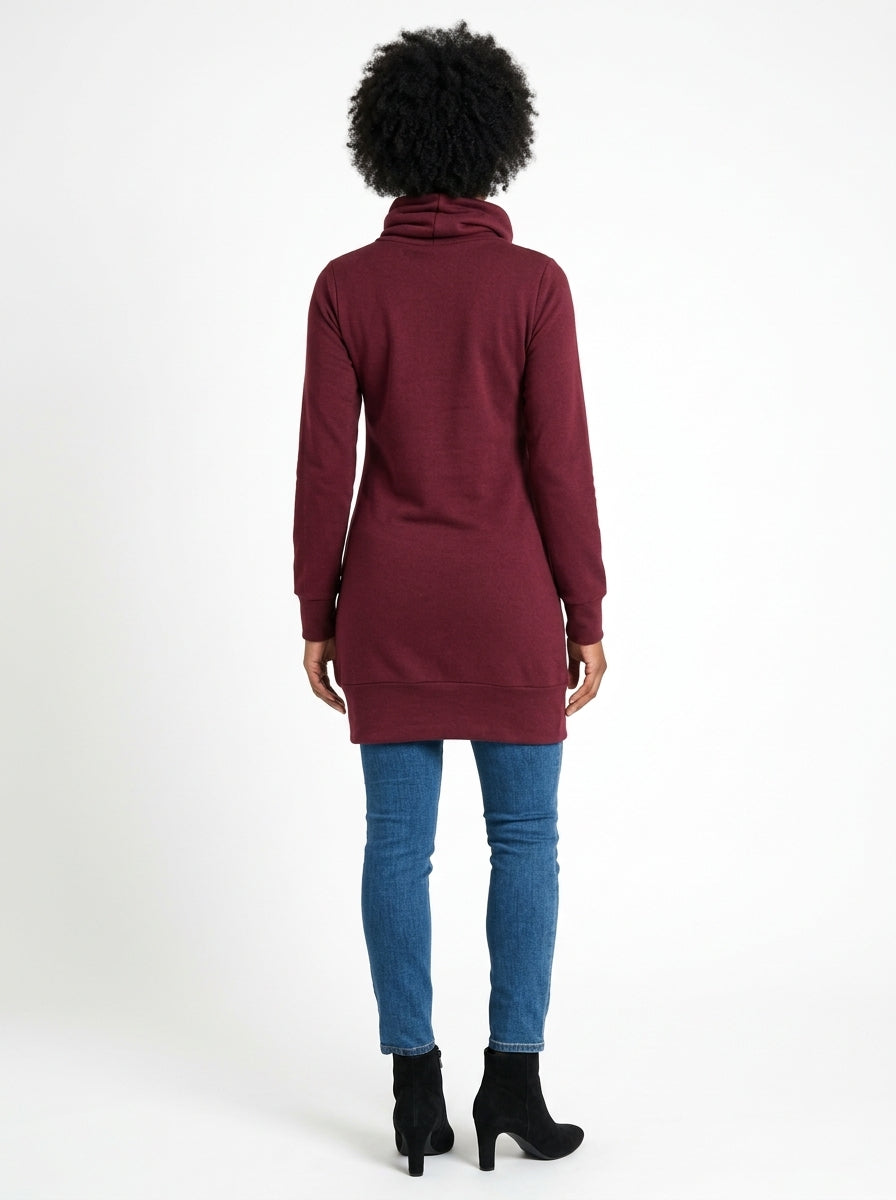 Robe-tunique Sylvia cerise vue de dos