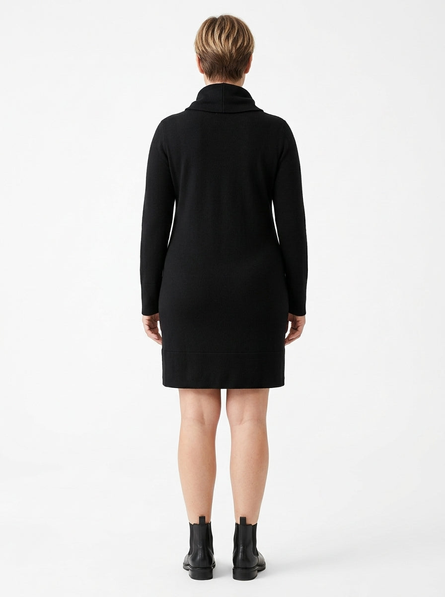 Robe-tunique Sylvia noire vue de dos