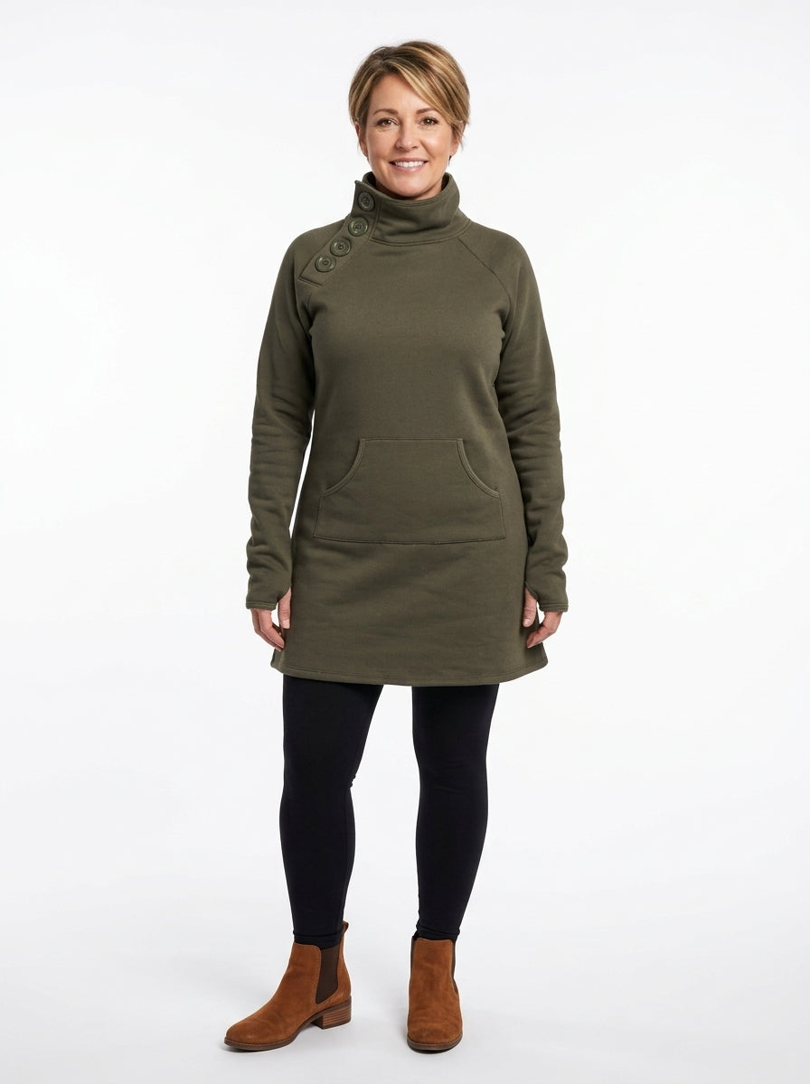 Robe Marie-Lys kaki, vue d'ensemble