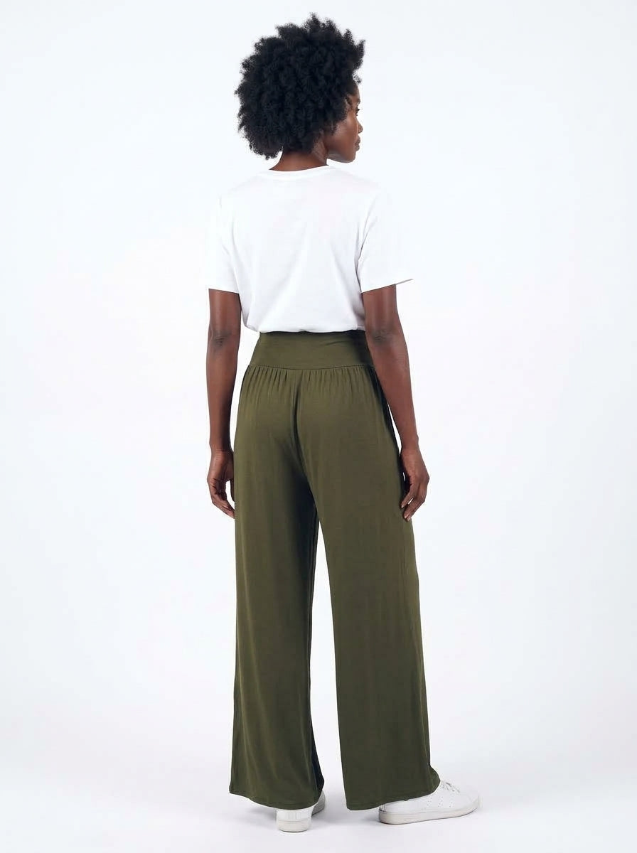 Pantalon Carla Long kaki vu de dos