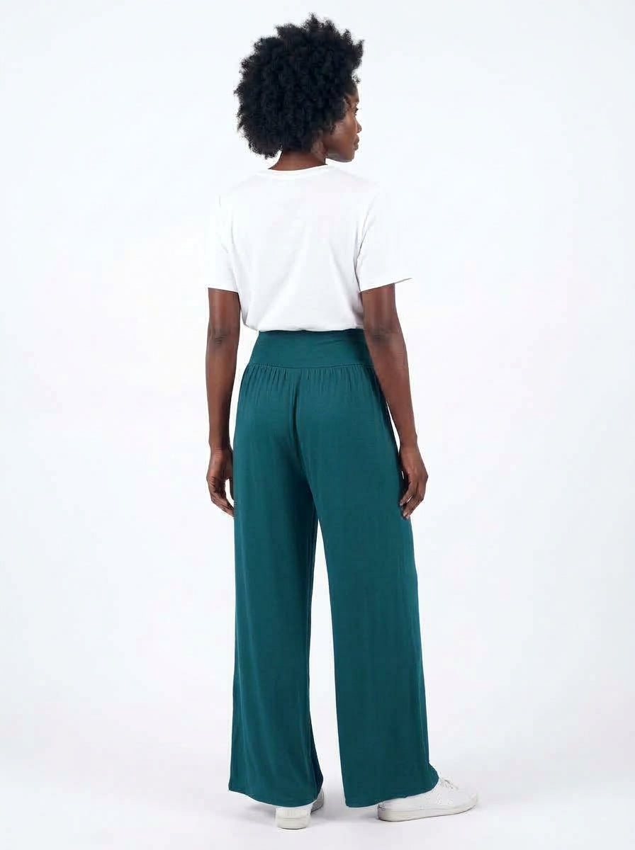 Pantalon Carla Long bleu canard vu de dos
