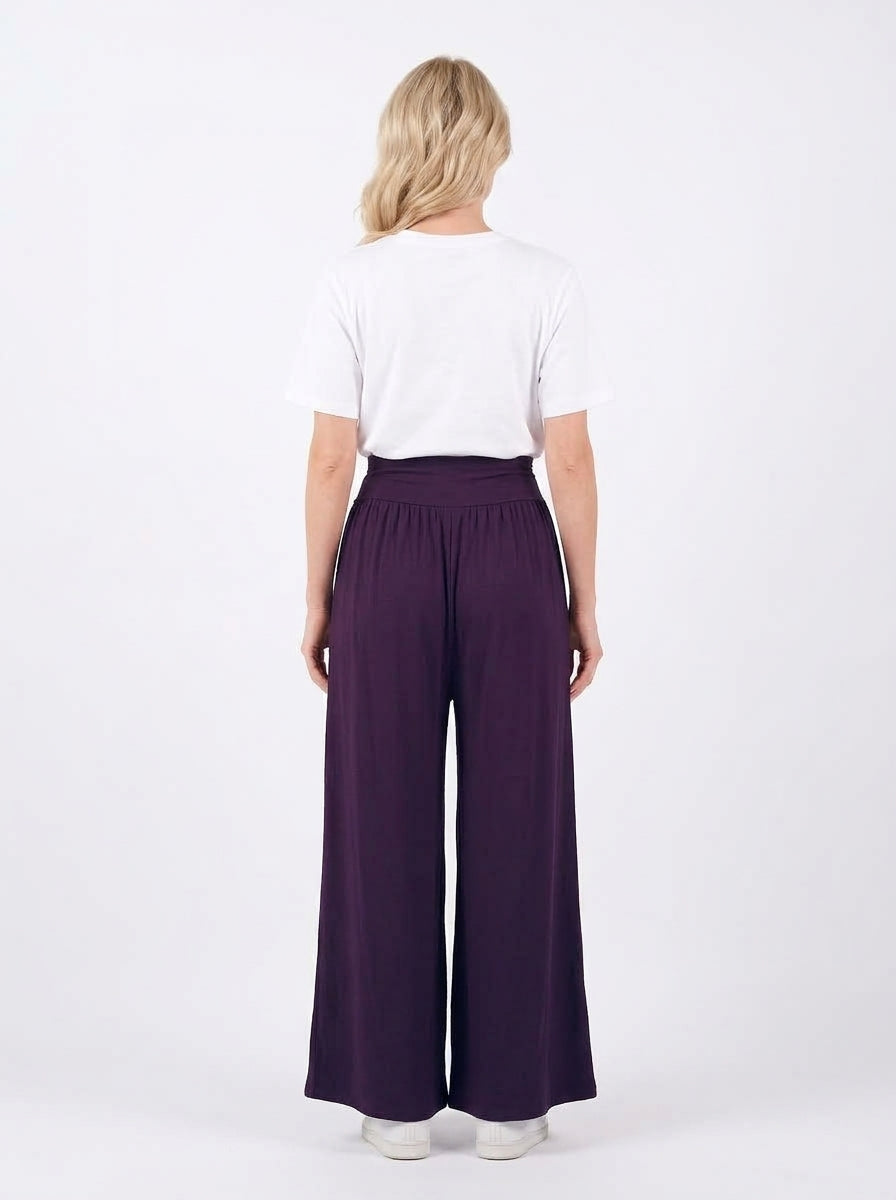 Pantalon Carla Long prune vu de dos