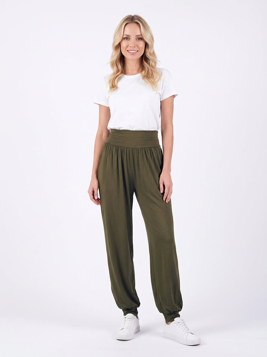 Pantalon Chloé Long kaki, bas resserré à la cheville