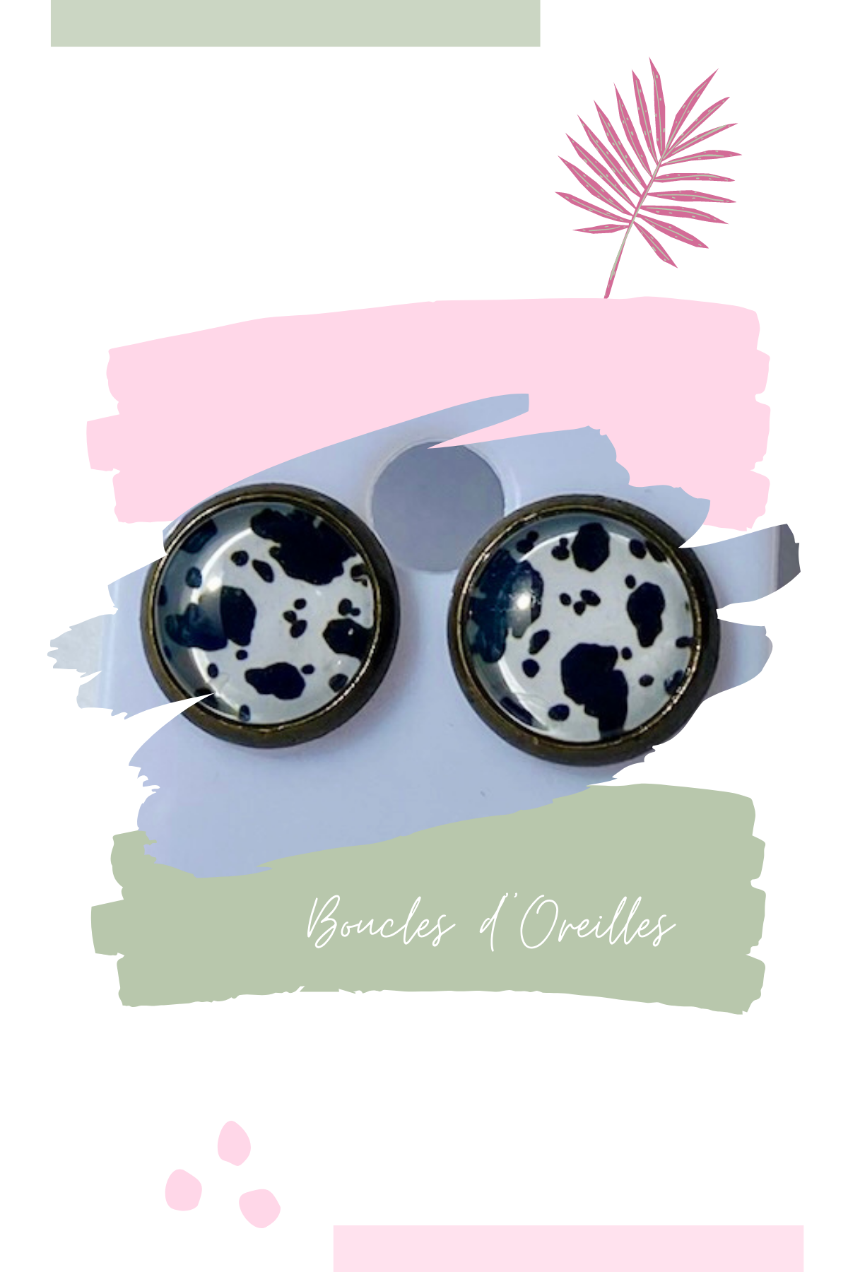 Boucles d'oreilles rétro dalmatien